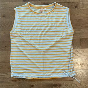 INDYEVA Yellow and Blue Striped Sleeveless Top - Small